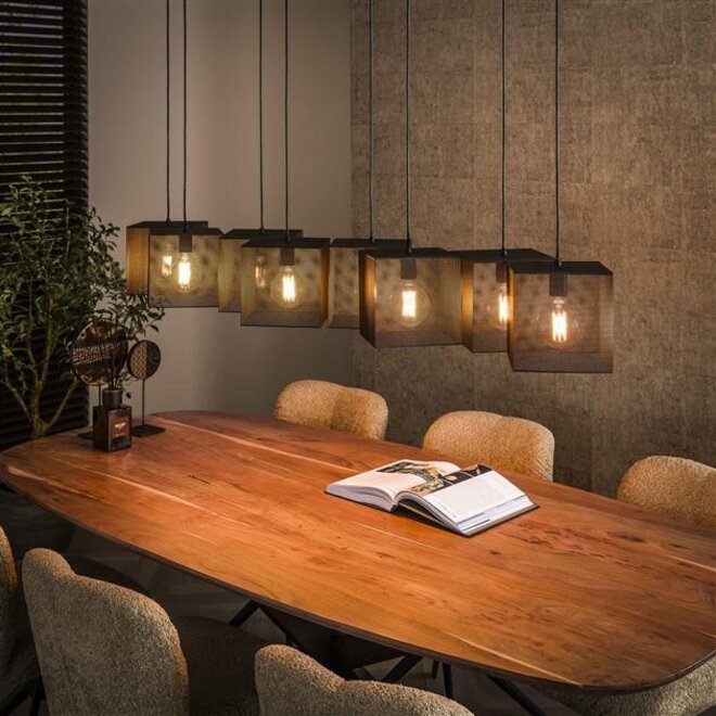Hanglamp 8L block mesh / Artic zwart