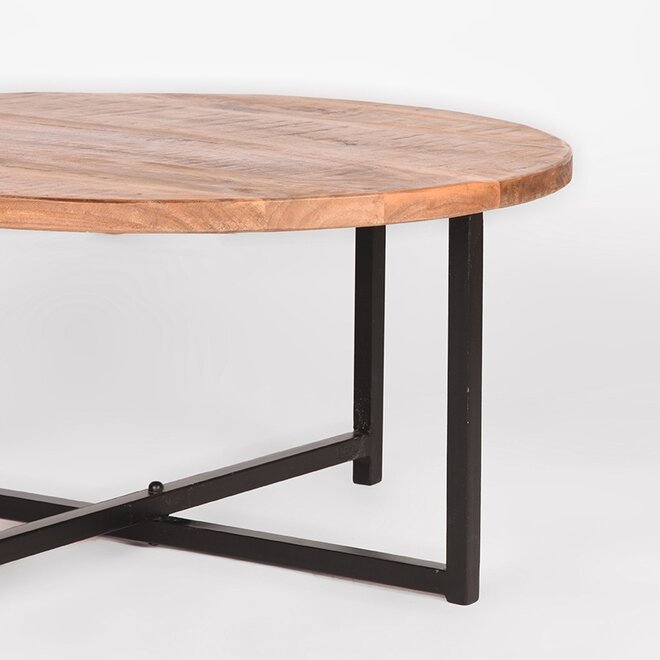 LABEL51 Salontafel Dex - Ruw - Mangohout - Rond - 80 cm