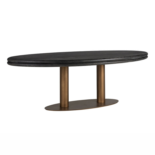 Eettafel Macaron ovaal 235 (Zwart rustiek)