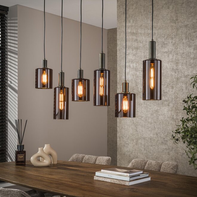 Hanglamp Sepiora 6-lichts / Sienna bruin