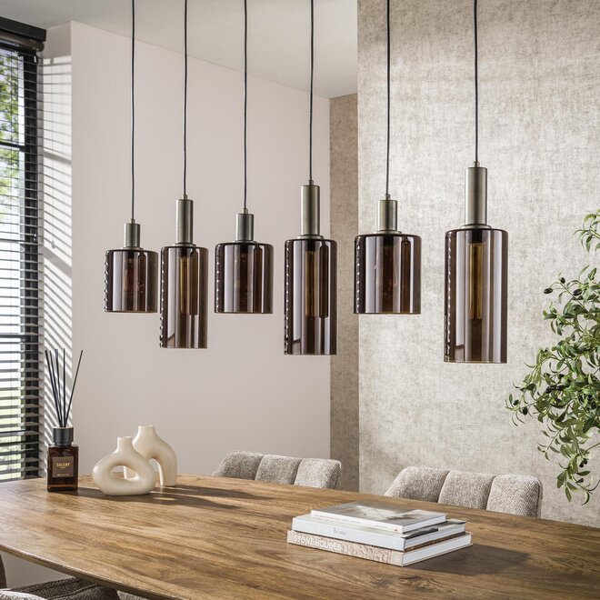 Hanglamp Sepiora 6-lichts / Sienna bruin