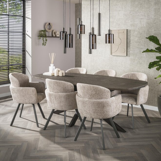 Hanglamp Sepiora 5+4-lichts / Sienna bruin