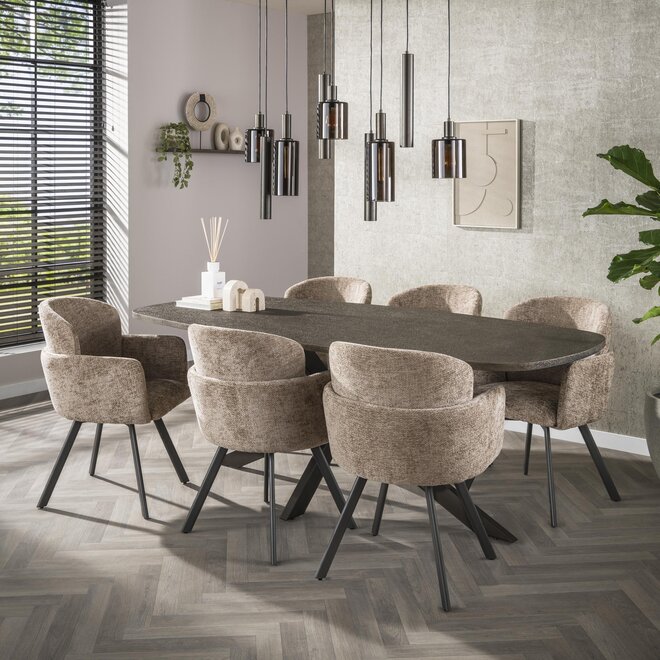 Hanglamp Sepiora 5+4-lichts / Sienna bruin