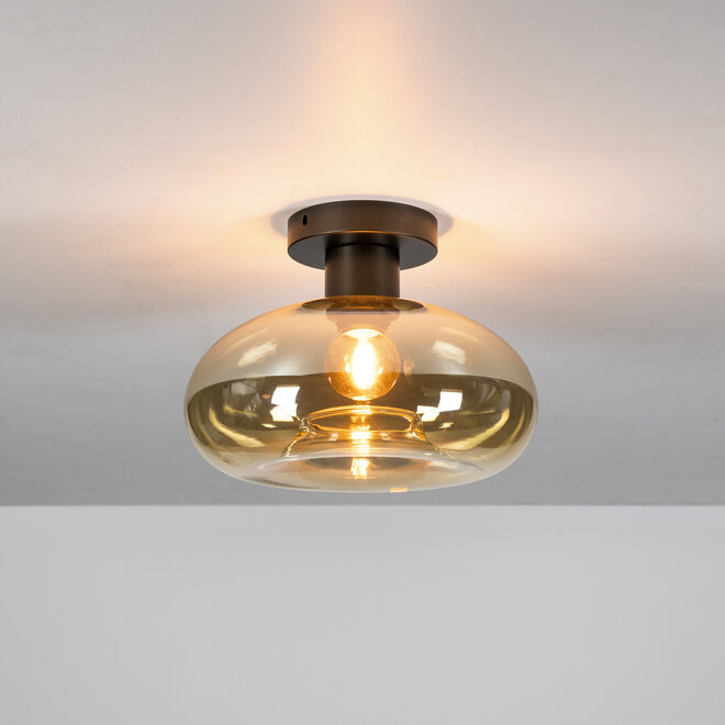 Plafondlamp Soll 1-lichts / Amber glas