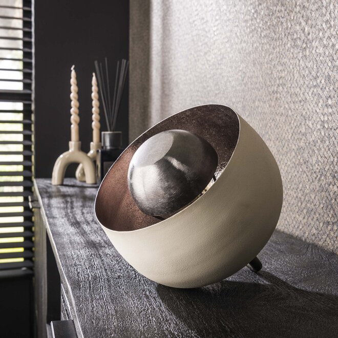 Tafellamp Basket 1-lichts Ø22cm / Mat beige