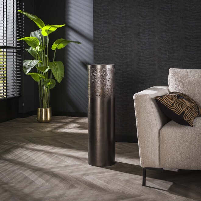 Vloerlamp Cylinder Glow 1-lichts 90cm / Zwart nikkel