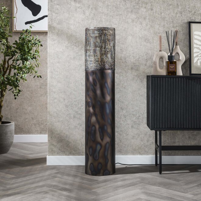 Vloerlamp Cylinder 1-lichts 120cm / Zwart bruin