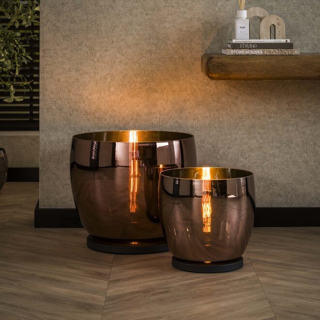 Vloerlamp UP XL 1-lichts / Koper glas