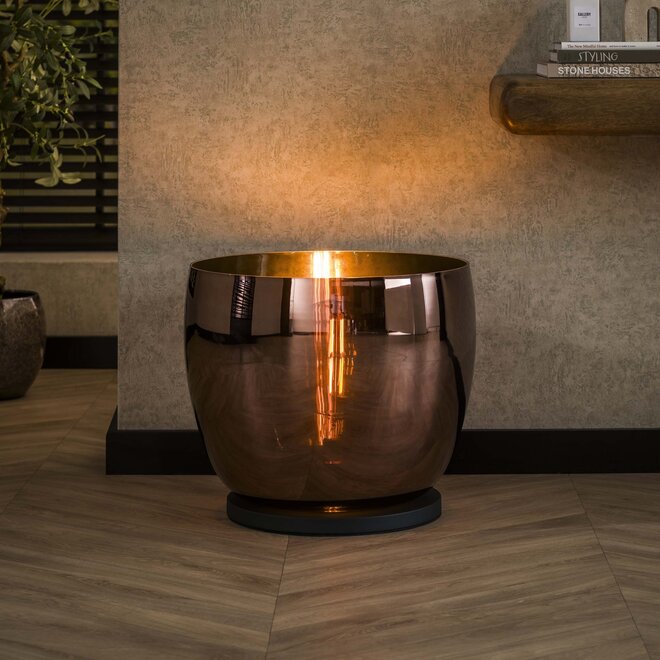 Vloerlamp UP XXL 1-lichts / Koper glas