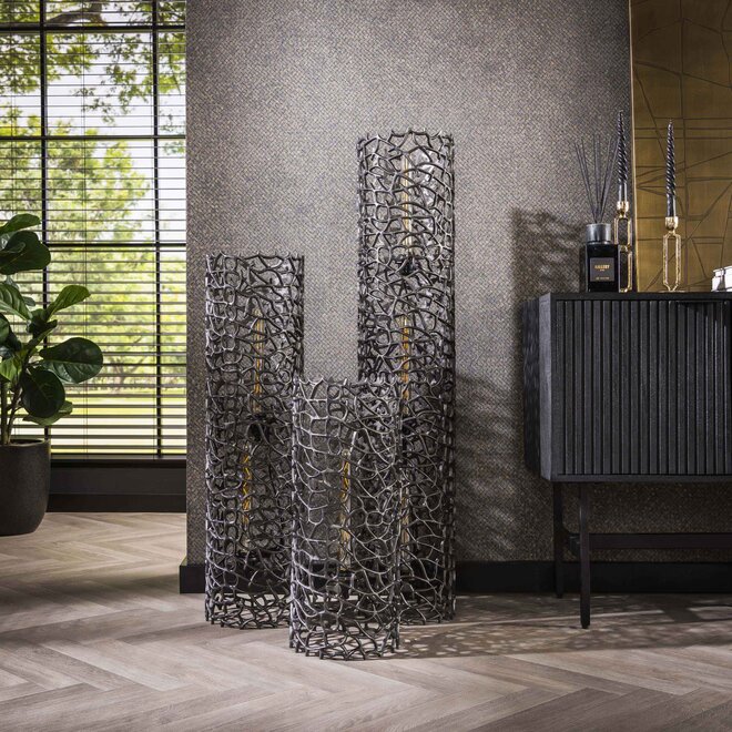 Vloerlamp Weaver 1-lichts / Zwart nikkel