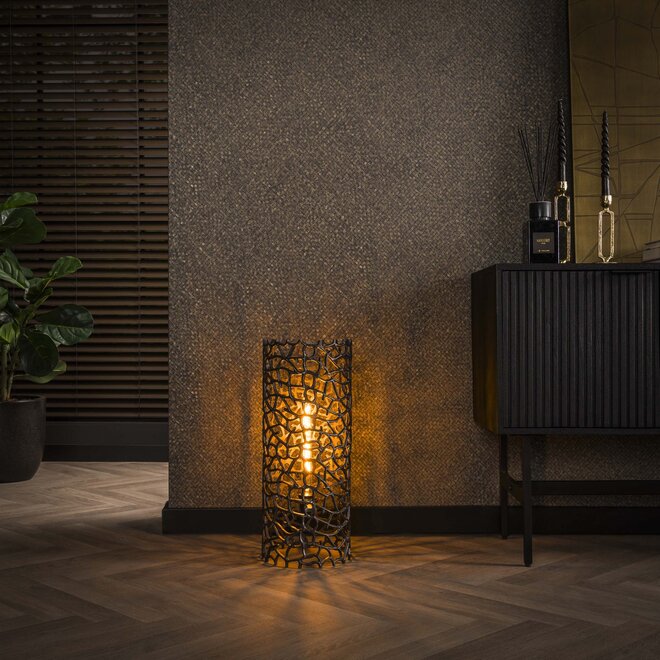 Vloerlamp Weaver 1-lichts / Zwart nikkel