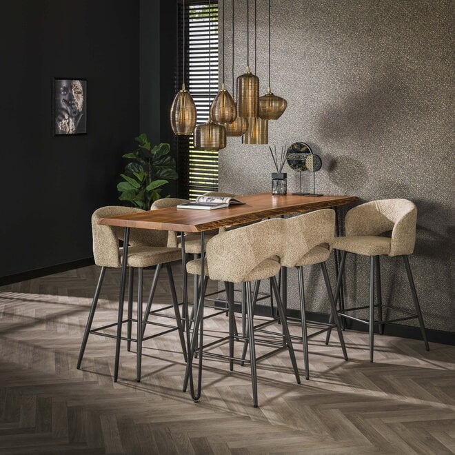 Barstoel Salon verpakt per 2 / Bouclé zand