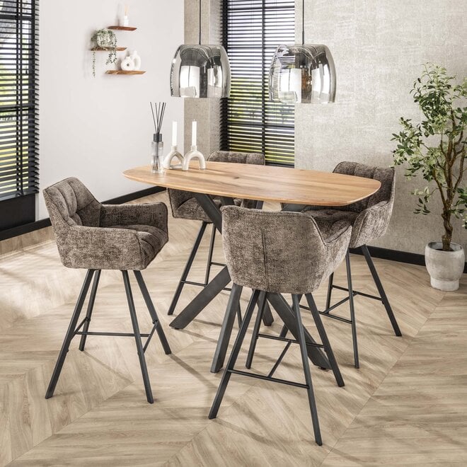 Barstoel Raster draaibaar verpakt per 2 / Hoven taupe