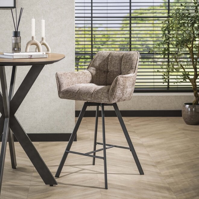 Barstoel Raster draaibaar verpakt per 2 / Hoven champagne