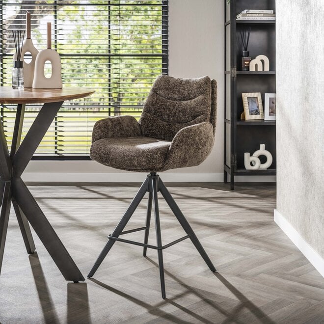 Barstoel Lounge draaibaar verpakt per 2 / Hoven taupe