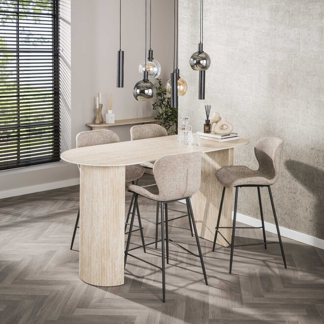 Bartafel Romano Arch plat ovaal 180cm / Keramiek travertin