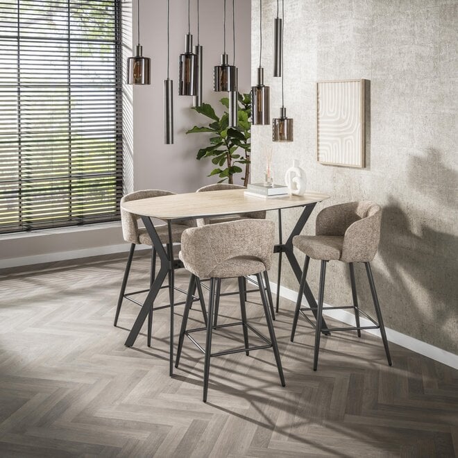 Bartafel Romano deens ovaal 140cm / Keramiek travertin