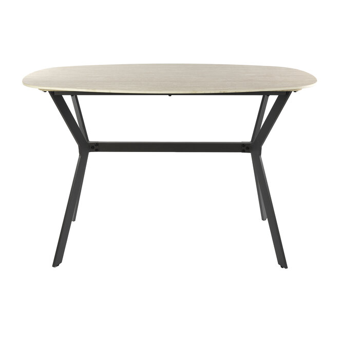 Bartafel Romano deens ovaal 140cm / Keramiek travertin