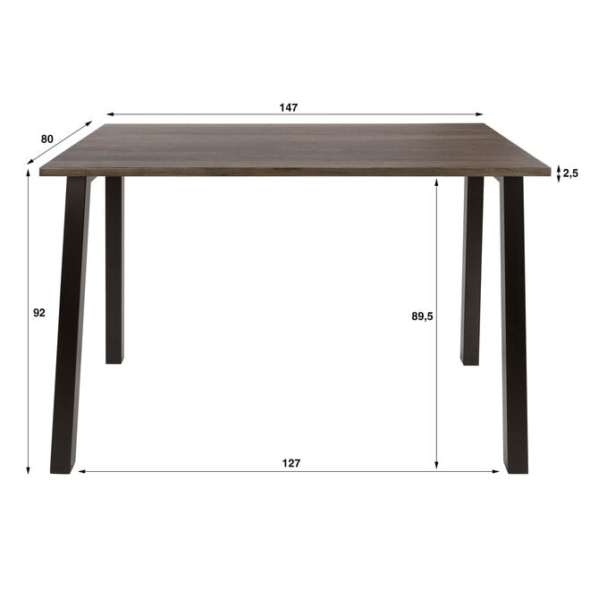 Bartafel Edge Pure 147cm / Massief acacia bruin