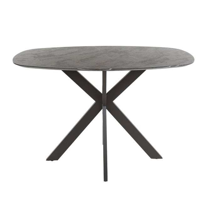 Bartafel Onyx Cross deens ovaal 140cm / 3D melamine graphite