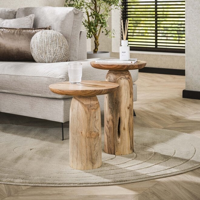 Bijzettafel River Solid 55cm hoog / Massief acacia