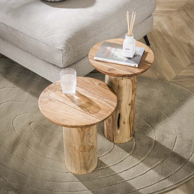 Bijzettafel River Solid 55cm hoog / Massief acacia