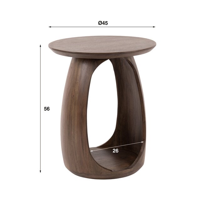 Bijzettafel Flow Solid S / Massief acacia glaze brown