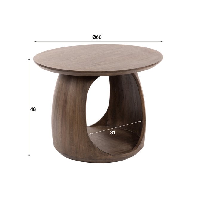 Bijzettafel Flow Solid M / Massief acacia glaze brown