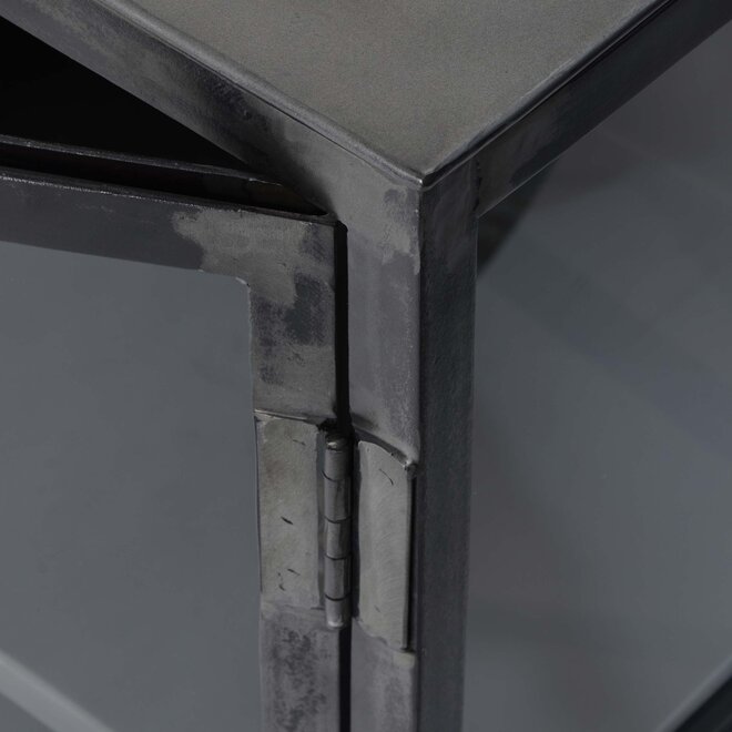 Dressoir Rift Metal 4 deuren / Gunmetal