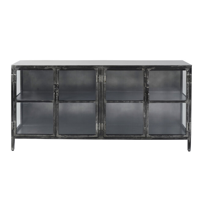 Dressoir Rift Metal 4 deuren / Gunmetal