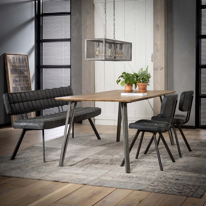 Eetkamerbank 180cm / Wax PU Zwart