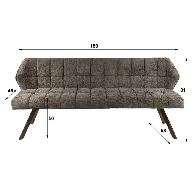 Eetkamerbank Raster / Hoven taupe-bruin
