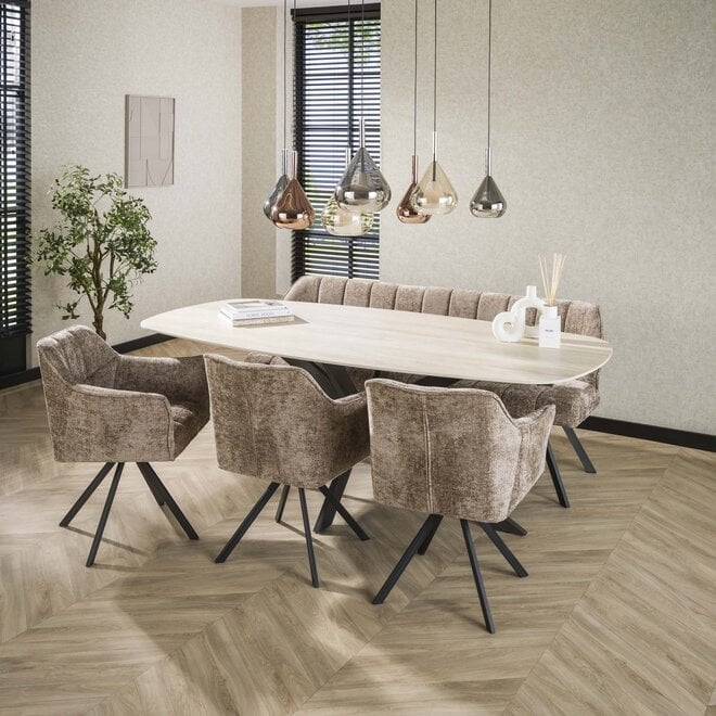 Eetkamerbank Raster / Hoven champagne
