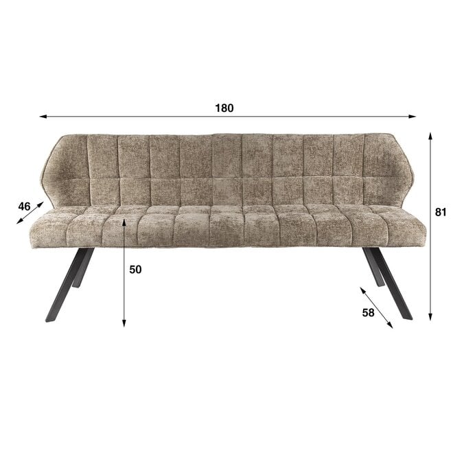 Eetkamerbank Raster / Hoven champagne
