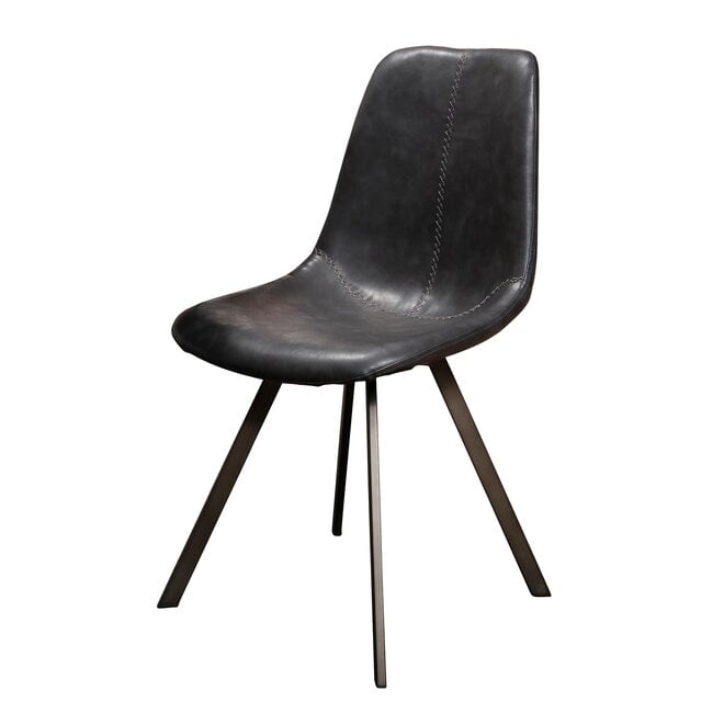 Stoel Zig-Zag verpakt per 4 / Saddle PU zwart