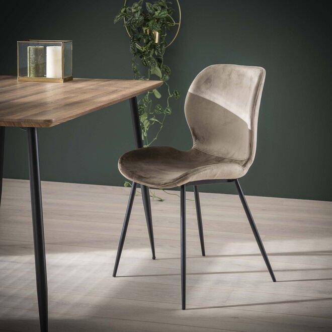 Stoel Rondea verpakt per 4 / Velours champagne