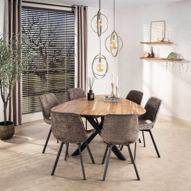 Stoel Swivel draaibaar verpakt per 4 / Hoven taupe