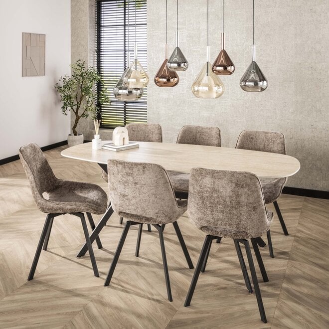 Stoel Swivel draaibaar verpakt per 4 / Hoven champagne