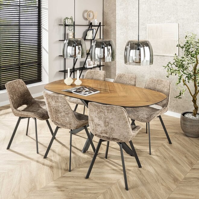 Stoel Swivel draaibaar verpakt per 4 / Hoven champagne