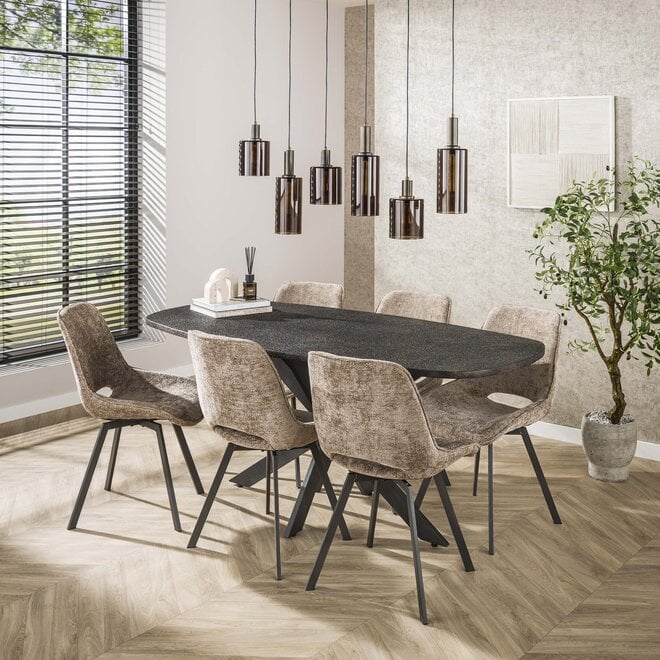 Stoel Swivel draaibaar verpakt per 4 / Hoven champagne