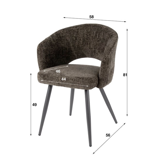 Armstoel Salon verpakt per 2 / Cargo bruin