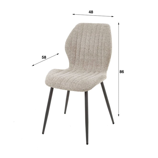 Stoel LInea verpakt per 4 / Bouclé zand