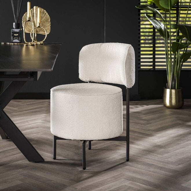 Stoel Cocktail draaibaar verpakt per 2 / Bouclé wit