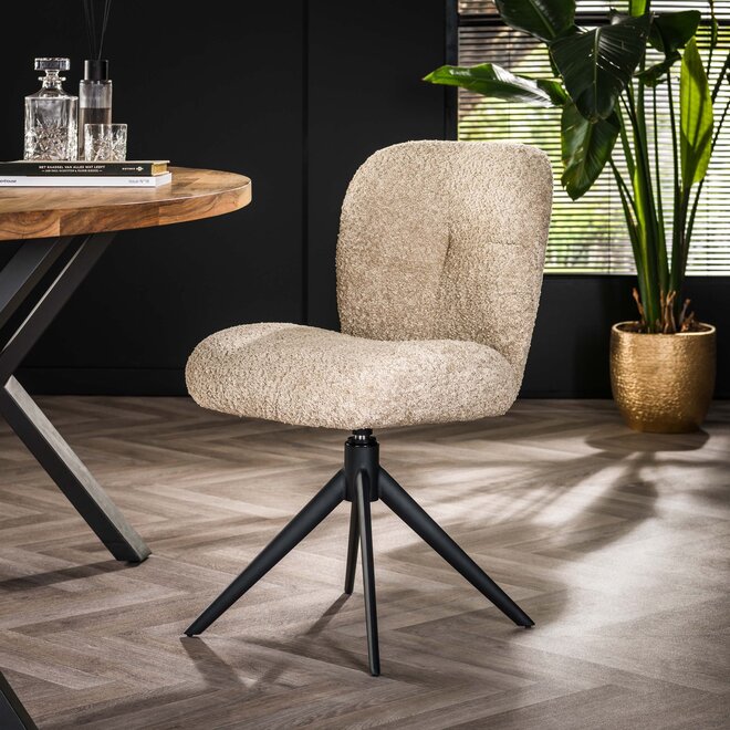 Stoel Comfort draaibaar verpakt per 2 / Bouclé zand