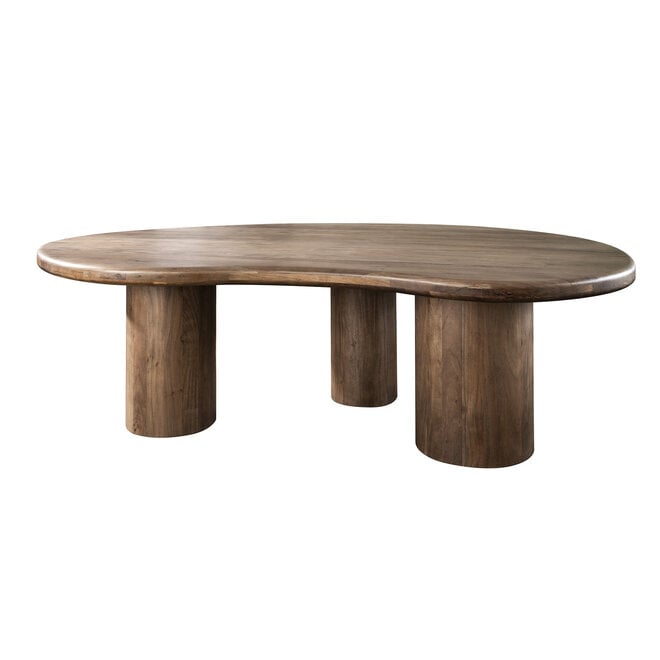 Eettafel Sculpture niervormig 244x165cm / Massief acacia bruin