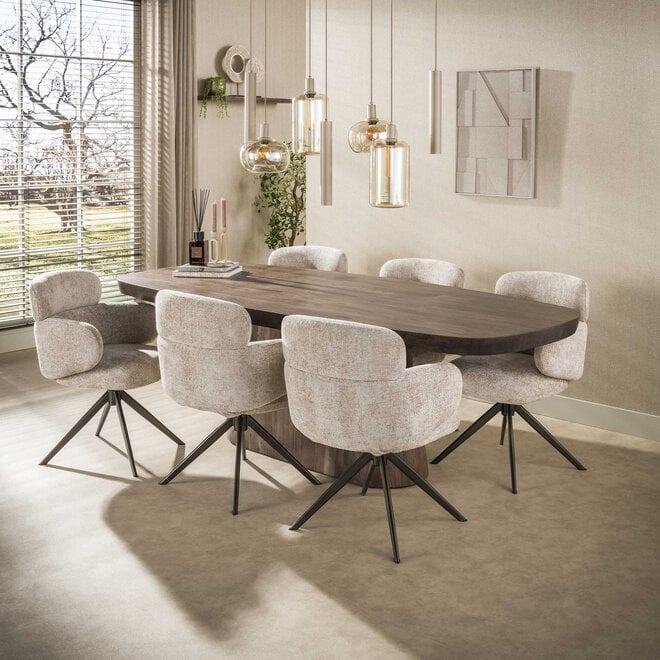 Eettafel Arcadia deens ovaal 240cm / Massief acacia bruin