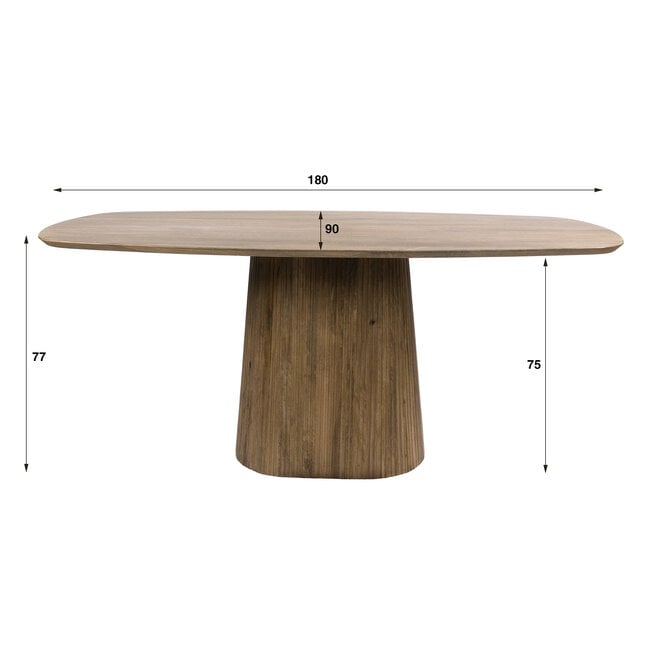 Eettafel Wave Centro deens ovaal 180cm / Massief mango zand