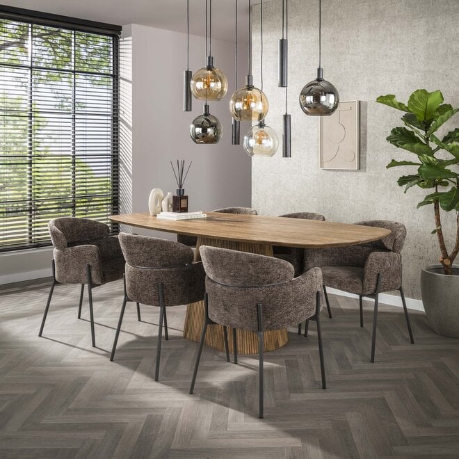 Eettafel Wave Centro deens ovaal 215cm / Massief mango zand