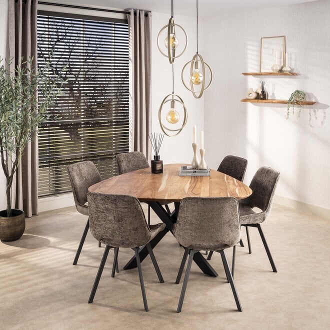Eettafel Triangle 135x135cm / Massief acacia