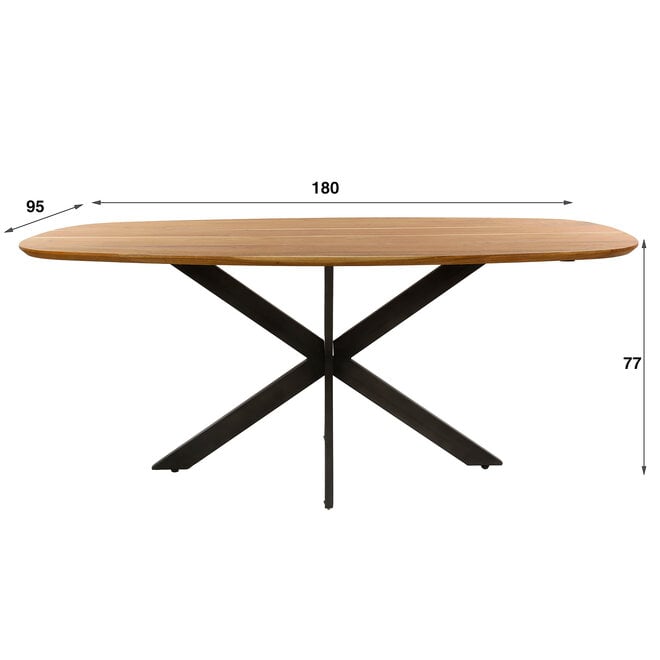 Eettafel Arhus Solid deens ovaal 180cm / Massief acacia